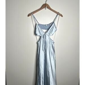 That's So Fetch Light Blue Cutout Slip Dress